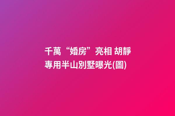 千萬“婚房”亮相 胡靜專用半山別墅曝光(圖)